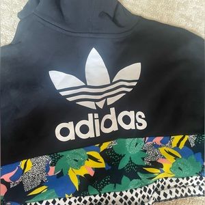 Black Adidas Cropped Hoodie